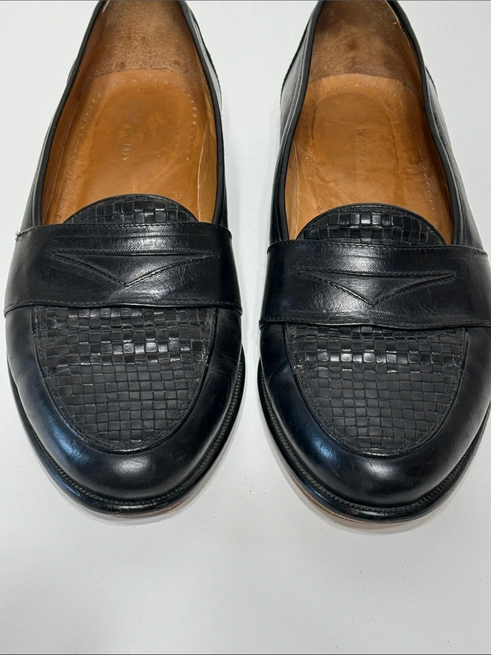 Vintage Basketweave Leather Penny Loafer